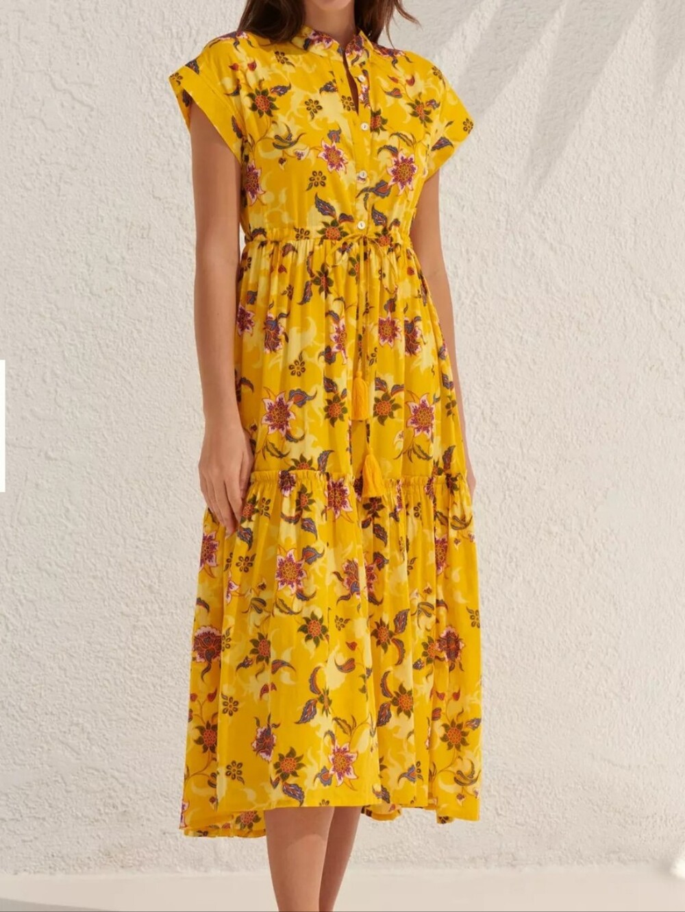 Anthropologie Ro's Garden Mumi‎ Midi Dress L Floral Resortwear Vacation Wedding